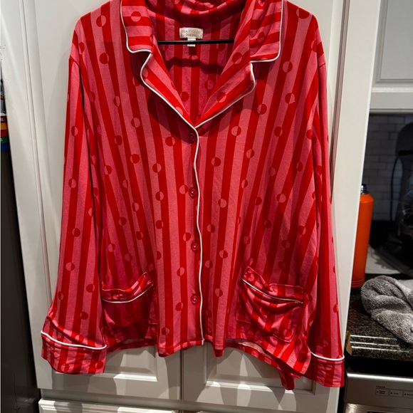 Beauty Sleep Social Jersey long Sleeve Pajama top and boxers Candy Cane Lane - Picture 2 of 7